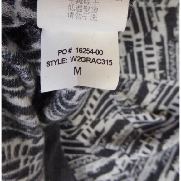 Prana Sweater Women's Medium Gray White Graceful Wrap Cardigan USA Made Breathe - Picture 10 of 11